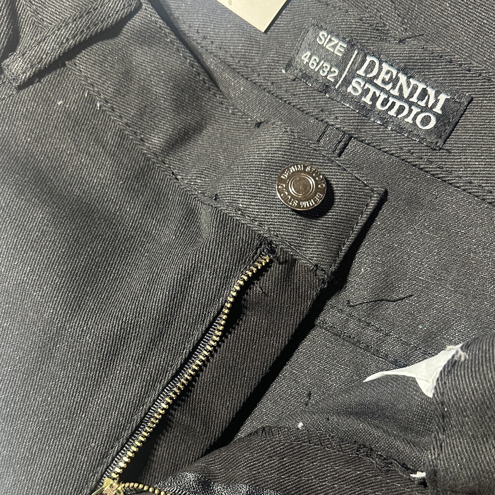 NWT Denim Studio dressy slim fit black pants with a slight shimmer 46/32 pockets - Picture 10 of 12